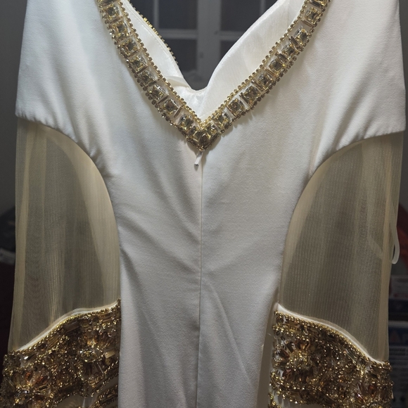 Off White & Gold formal dress - Picture 5 of 8